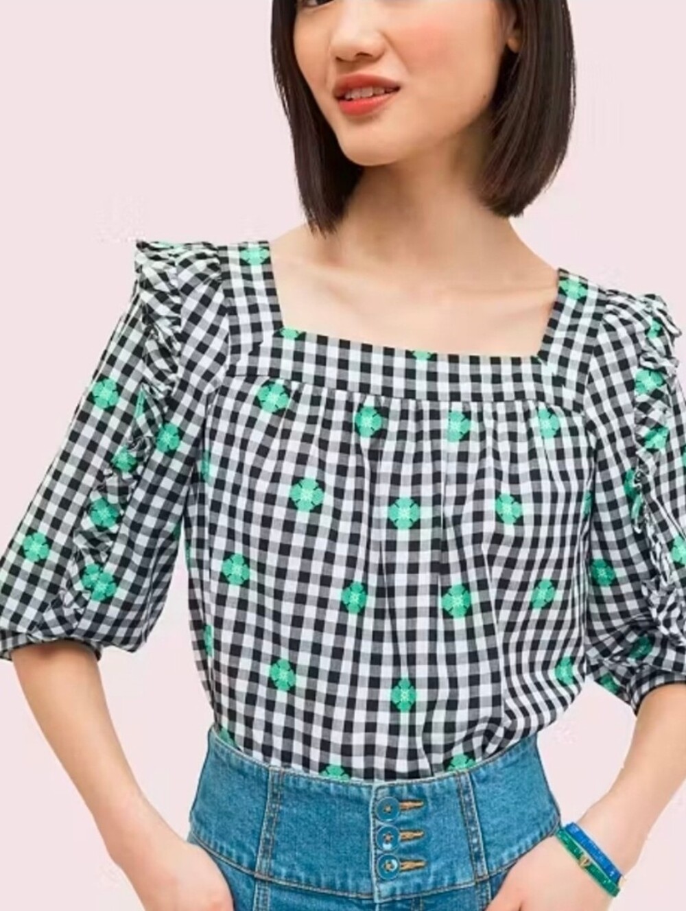 Kate Spade Gingham Voile Top/Blouse. Size XS